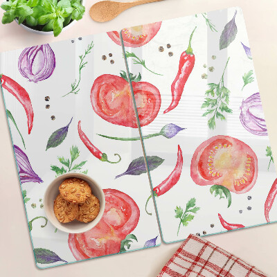 Tábua para cozinha Acentos vegetais em aquarela