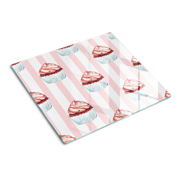 Tábua para corte Cupcakes com listras rosa