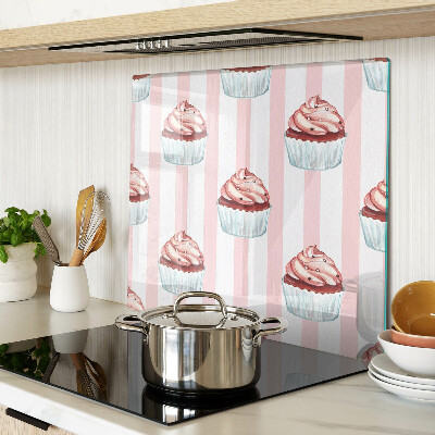 Tábua para corte Cupcakes com listras rosa