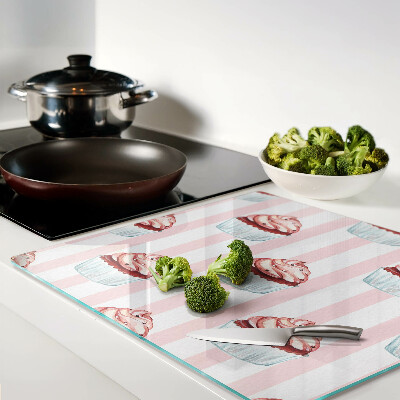 Tábua para corte Cupcakes com listras rosa