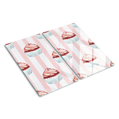 Tábua para corte Cupcakes com listras rosa