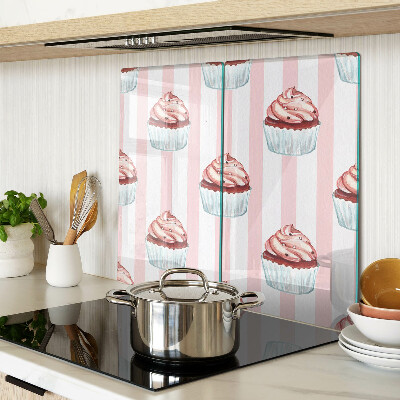 Tábua para corte Cupcakes com listras rosa