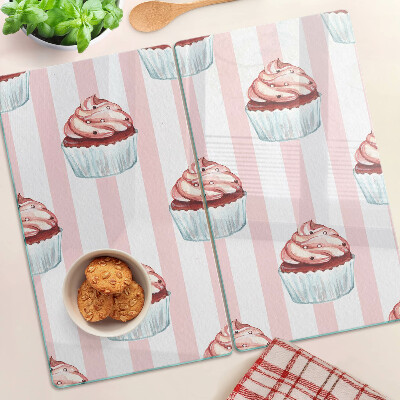 Tábua para corte Cupcakes com listras rosa