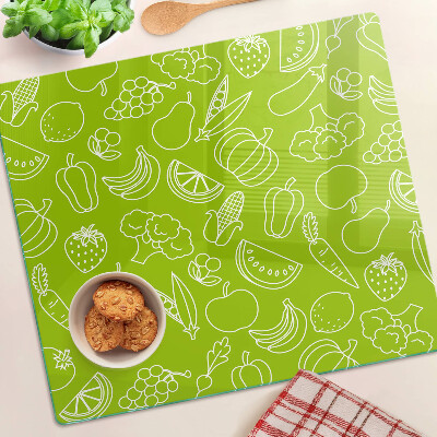 Tábua para corte Tema de frutas e vegetais