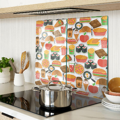 Tábua para corte Tema de comida e lanches