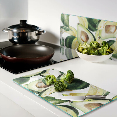 Tábua para cozinha Abacate com folhas ao fundo