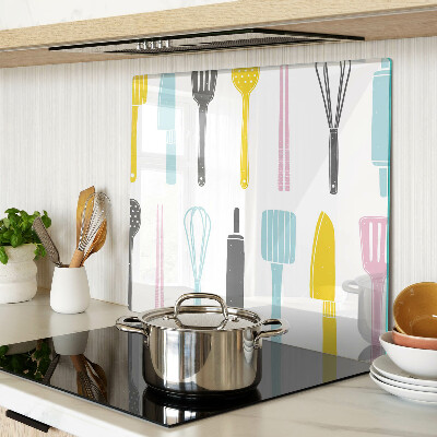 Tábua para cozinha Utensílios de cozinha em tons pastel