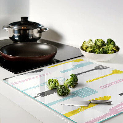 Tábua para cozinha Utensílios de cozinha em tons pastel