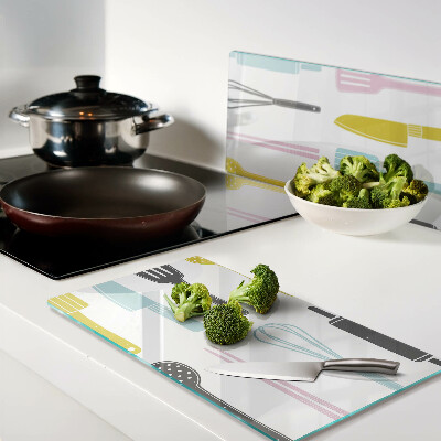 Tábua para cozinha Utensílios de cozinha em tons pastel