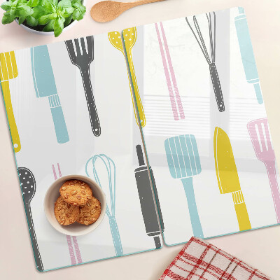 Tábua para cozinha Utensílios de cozinha em tons pastel