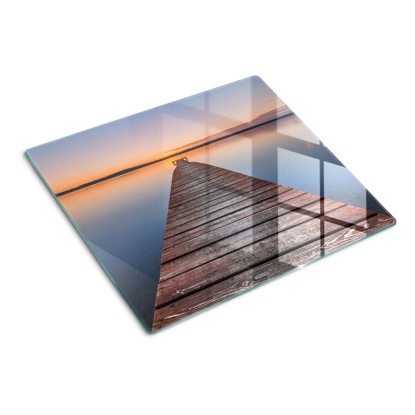 Tábua para cozinha Píer no lago ao pôr do sol