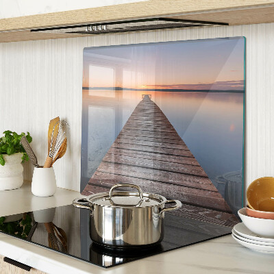 Tábua para cozinha Píer no lago ao pôr do sol