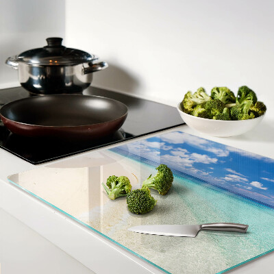 Tábua para corte Praia com céu azul