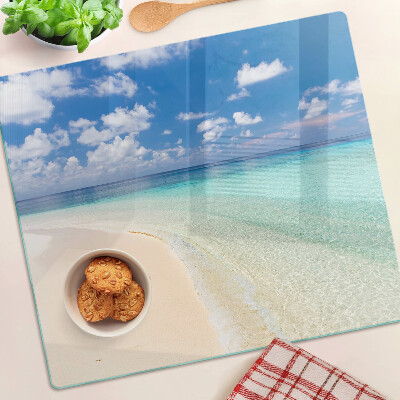 Tábua para corte Praia com céu azul
