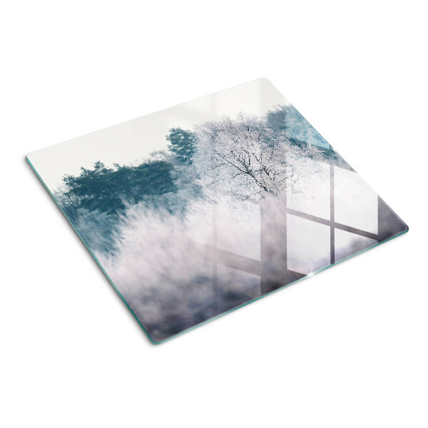 Tábua para cozinha Paisagem de inverno com árvores