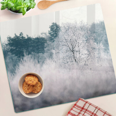 Tábua para cozinha Paisagem de inverno com árvores