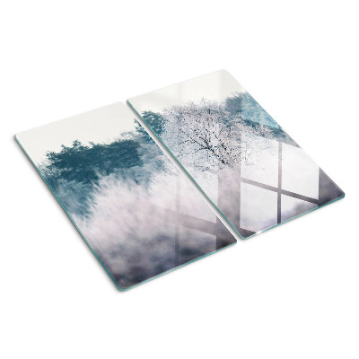 Tábua para cozinha Paisagem de inverno com árvores