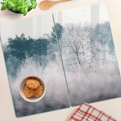 Tábua para cozinha Paisagem de inverno com árvores
