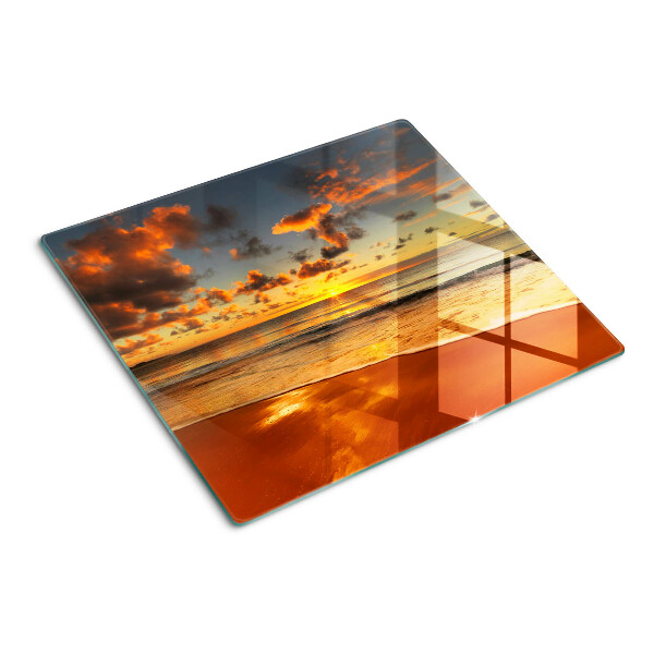 Tábua para cozinha Pôr do sol sobre o mar