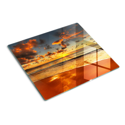 Tábua para cozinha Pôr do sol sobre o mar