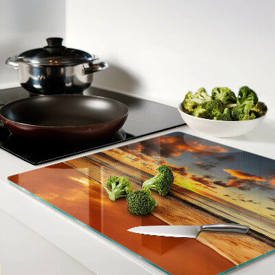 Tábua para cozinha Pôr do sol sobre o mar