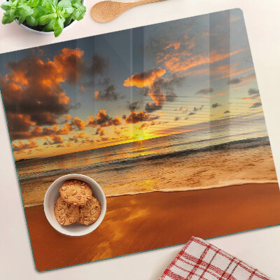 Tábua para cozinha Pôr do sol sobre o mar