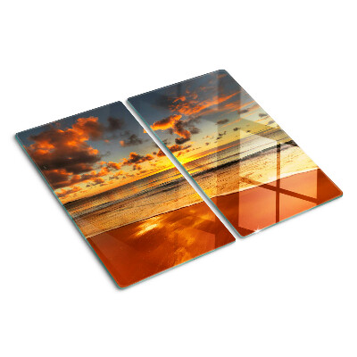 Tábua para cozinha Pôr do sol sobre o mar