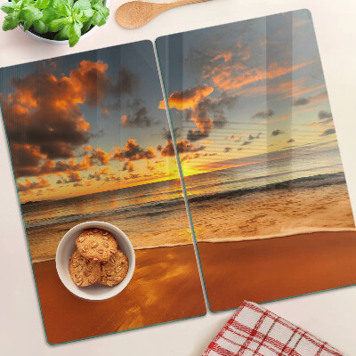 Tábua para cozinha Pôr do sol sobre o mar