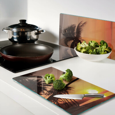 Tábua para corte Pôr do sol na praia