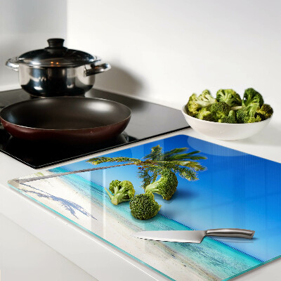 Tábua para corte Praia com palmeira