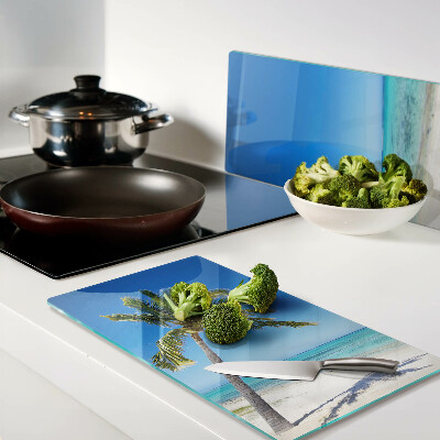 Tábua para corte Praia com palmeira