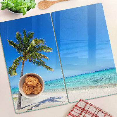 Tábua para corte Praia com palmeira