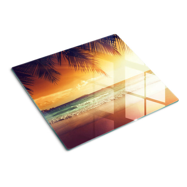 Tábua para cozinha Pôr do sol sobre a praia