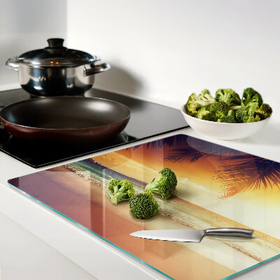 Tábua para cozinha Pôr do sol sobre a praia