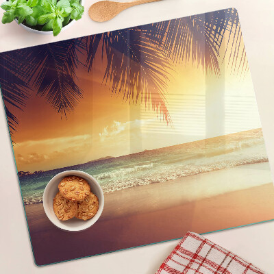 Tábua para cozinha Pôr do sol sobre a praia