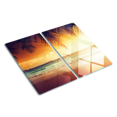 Tábua para cozinha Pôr do sol sobre a praia