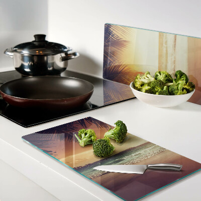 Tábua para cozinha Pôr do sol sobre a praia