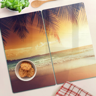 Tábua para cozinha Pôr do sol sobre a praia
