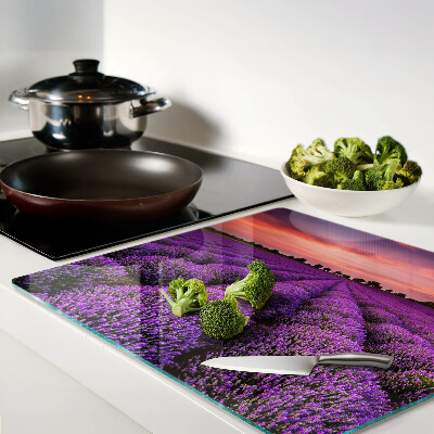 Tábua para cozinha Campo de lavanda ao pôr do sol