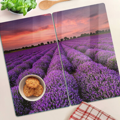 Tábua para cozinha Campo de lavanda ao pôr do sol