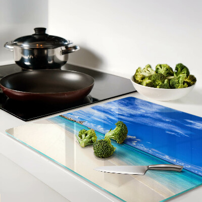Tábua para cozinha Praia tropical com céu azul