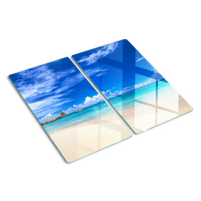 Tábua para cozinha Praia tropical com céu azul