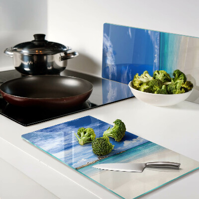 Tábua para cozinha Praia tropical com céu azul