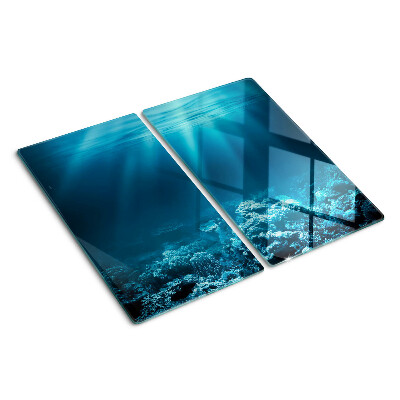 Tábua para corte Paisagem subaquática com um recife de coral