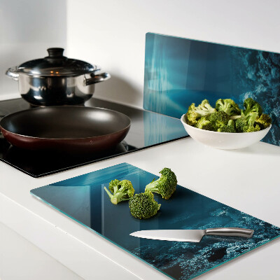 Tábua para corte Paisagem subaquática com um recife de coral