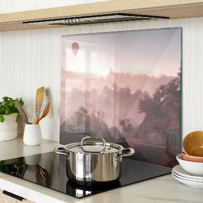 Tábua para cozinha Balão de ar quente sobre a paisagem