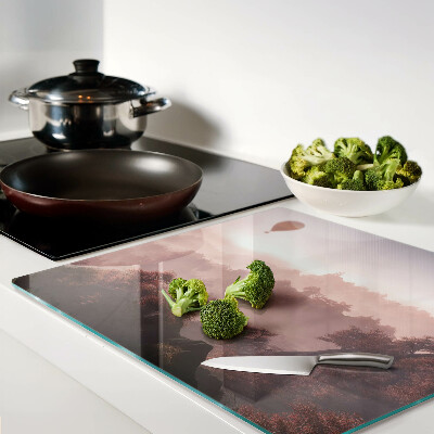 Tábua para cozinha Balão de ar quente sobre a paisagem