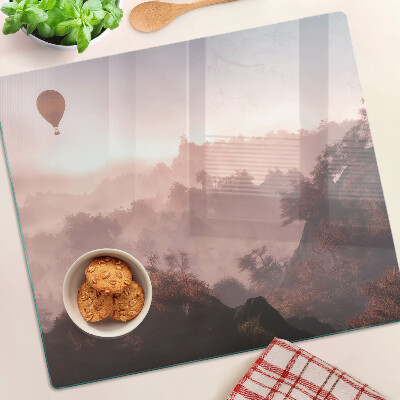 Tábua para cozinha Balão de ar quente sobre a paisagem