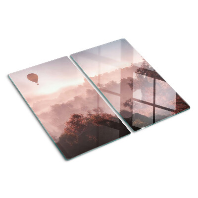 Tábua para cozinha Balão de ar quente sobre a paisagem