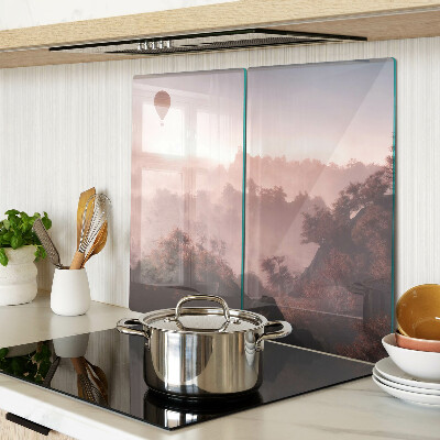 Tábua para cozinha Balão de ar quente sobre a paisagem